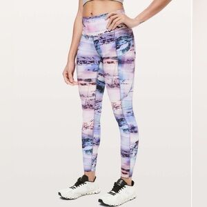 Lululemon Fast Free 7/8 Tight Il *Nulux 25" Sunrise Silhouette Multi